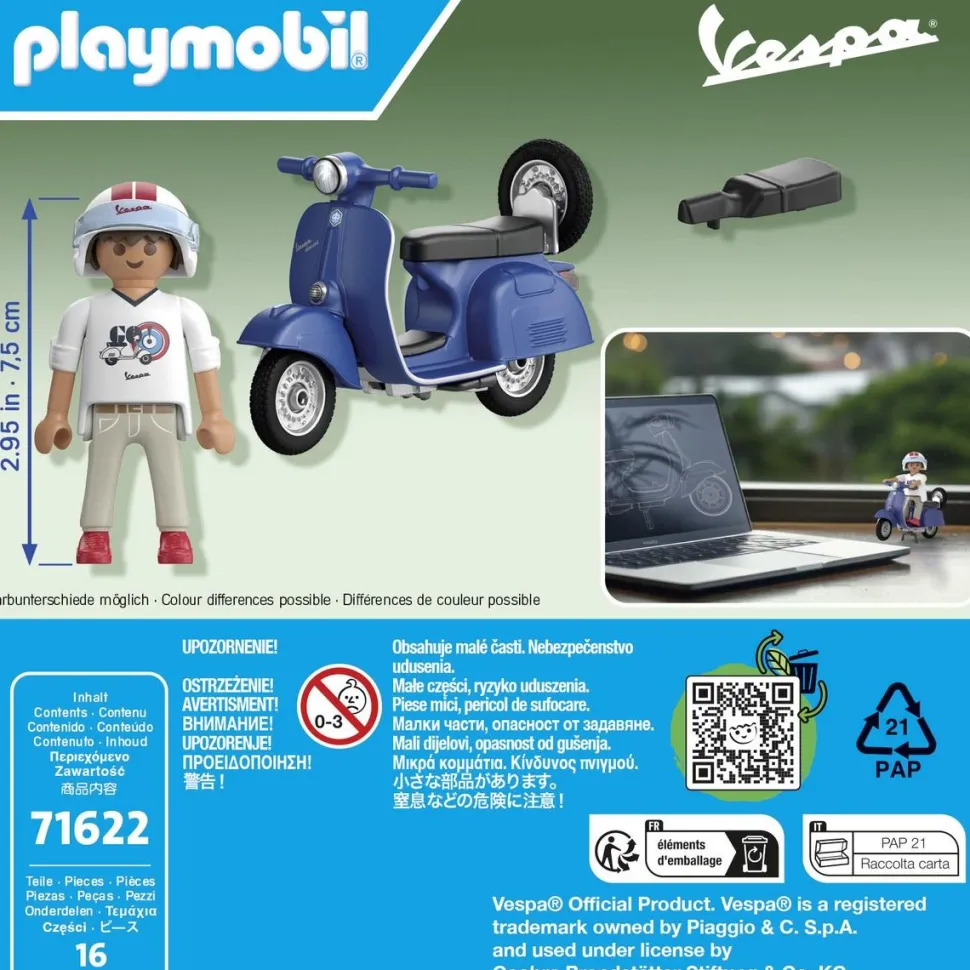 Vespa 150 Sprint Veloce 1969 Bleu Playmobil 71622