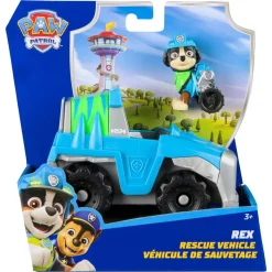Véhicule 15 cm et figurine La Pat Patrouille : véhicule de sauvetage Rex