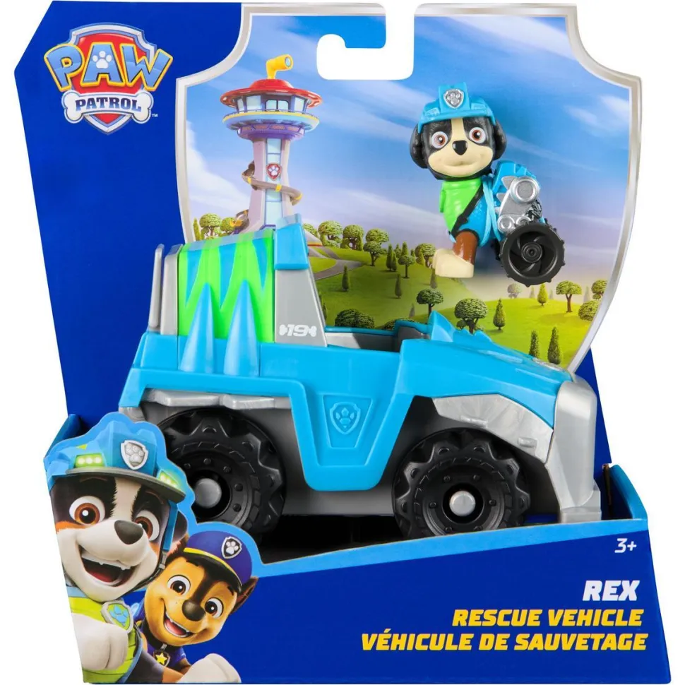 Véhicule 15 cm et figurine La Pat Patrouille : véhicule de sauvetage Rex