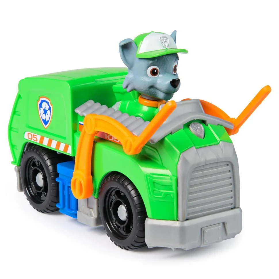 Véhicule 15 cm et figurine La Pat Patrouille : Camion de recyclage Rocky