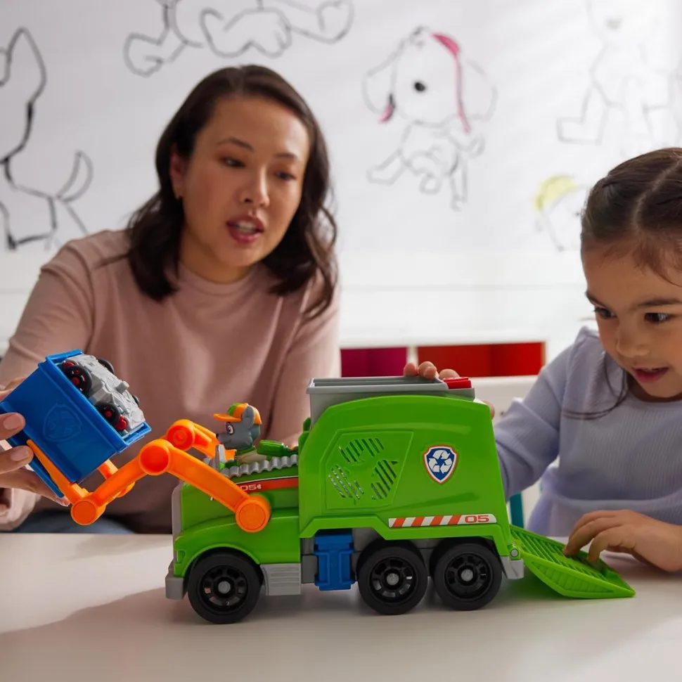 Véhicule 15 cm et figurine La Pat Patrouille : Camion Benne Crush N Roll Rocky
