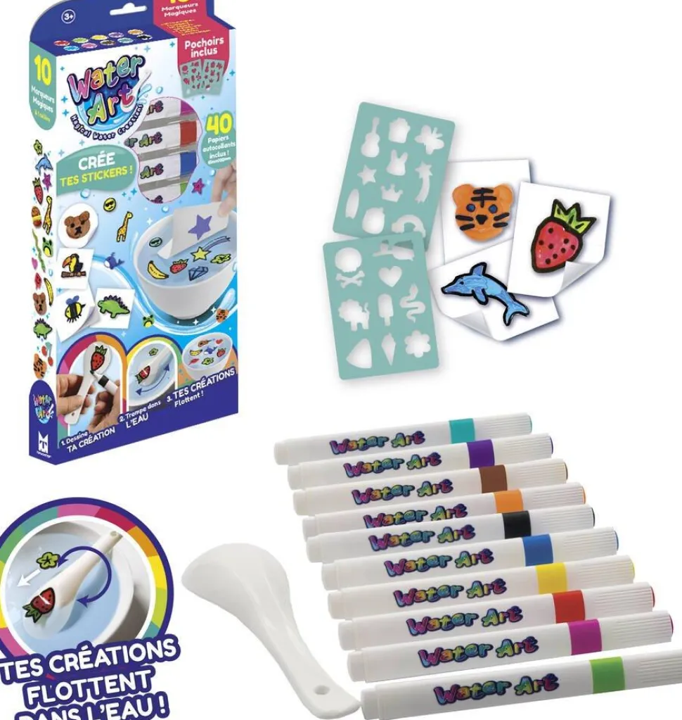 Water Art Pack 10 stylos et stickers
